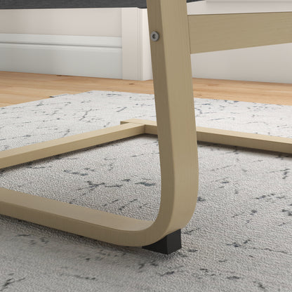 Rocking Chair Relax Armchair with Headrest, Chair with Wooden Frame Rocking Chair, Dining Chair with Linen Look for Living Room, Dark Gray 66.5 x 80 x 99cm