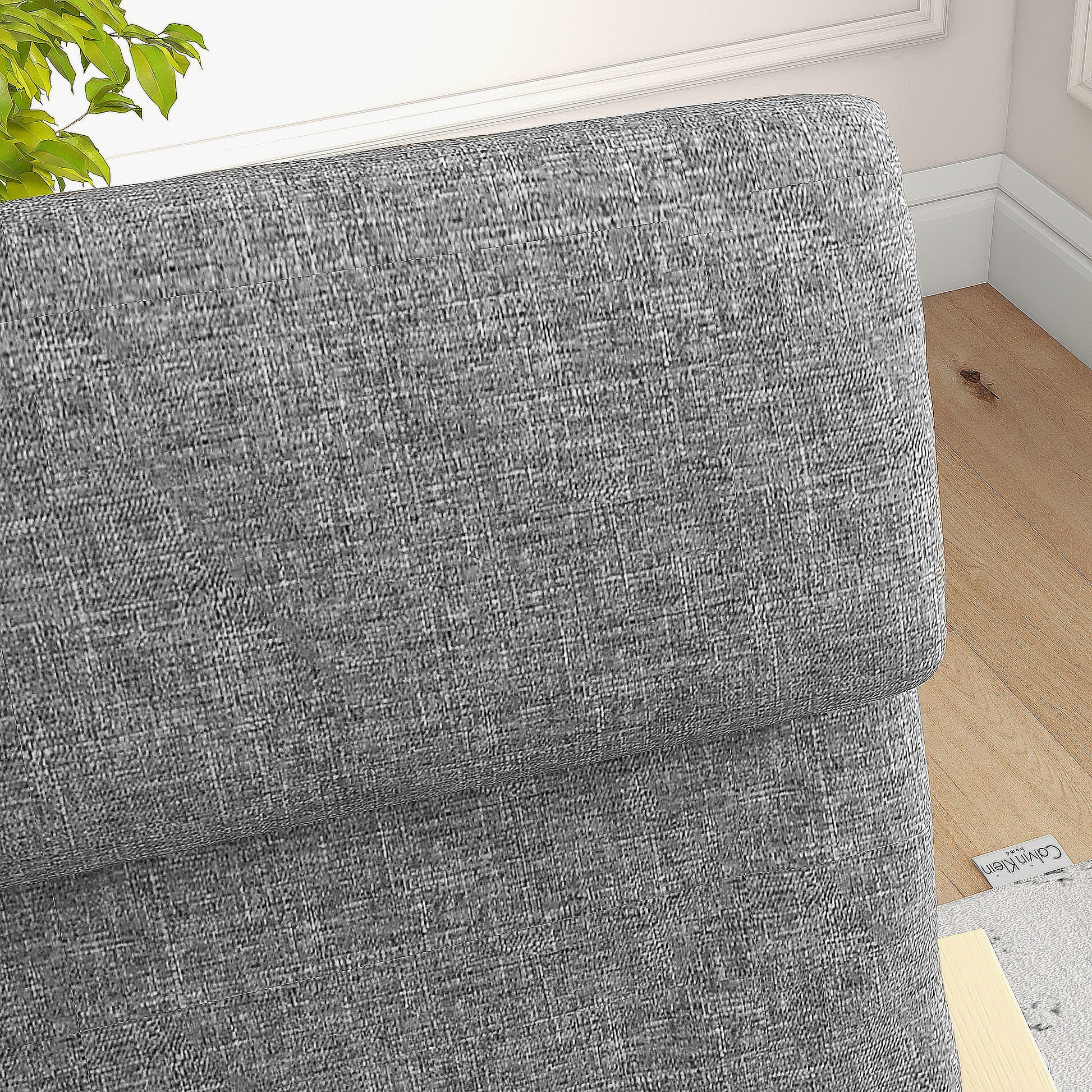 Rocking Chair Relax Armchair with Headrest, Chair with Wooden Frame Rocking Chair, Dining Chair with Linen Look for Living Room, Dark Gray 66.5 x 80 x 99cm