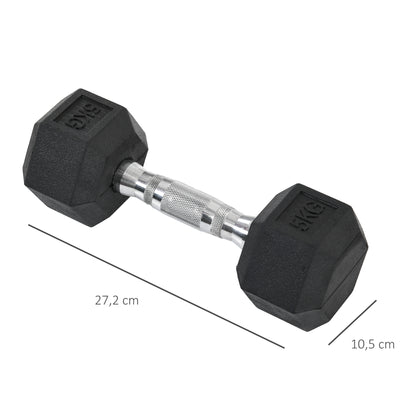 Dumbbell Set, 2 Dumbbells with Knurled Handle, Cast Iron Dumbbell Set, 2 x 5 kg, Dumbbells for Men and Women, Dumbbell Set for Home, Gym, Strength Training