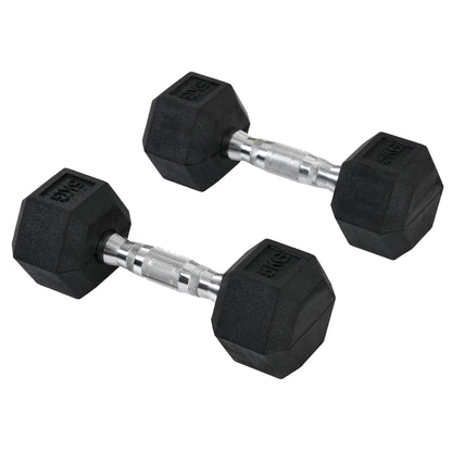 Dumbbell Set, 2 Dumbbells with Knurled Handle, Cast Iron Dumbbell Set, 2 x 5 kg, Dumbbells for Men and Women, Dumbbell Set for Home, Gym, Strength Training