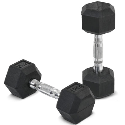 Dumbbell Set, 2 Dumbbells with Knurled Handle, Cast Iron Dumbbell Set, 2 x 5 kg, Dumbbells for Men and Women, Dumbbell Set for Home, Gym, Strength Training