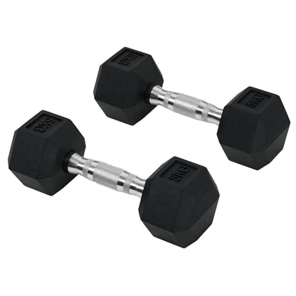 Dumbbell Set, 2 Dumbbells with Knurled Handle, Cast Iron Dumbbell Set, 2 x 5 kg, Dumbbells for Men and Women, Dumbbell Set for Home, Gym, Strength Training