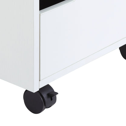 Office Drawer Unit with Wheels Filing Cabinet with 3 Drawers Desk Drawer Unit 15.7x19.7x22.6 inches White