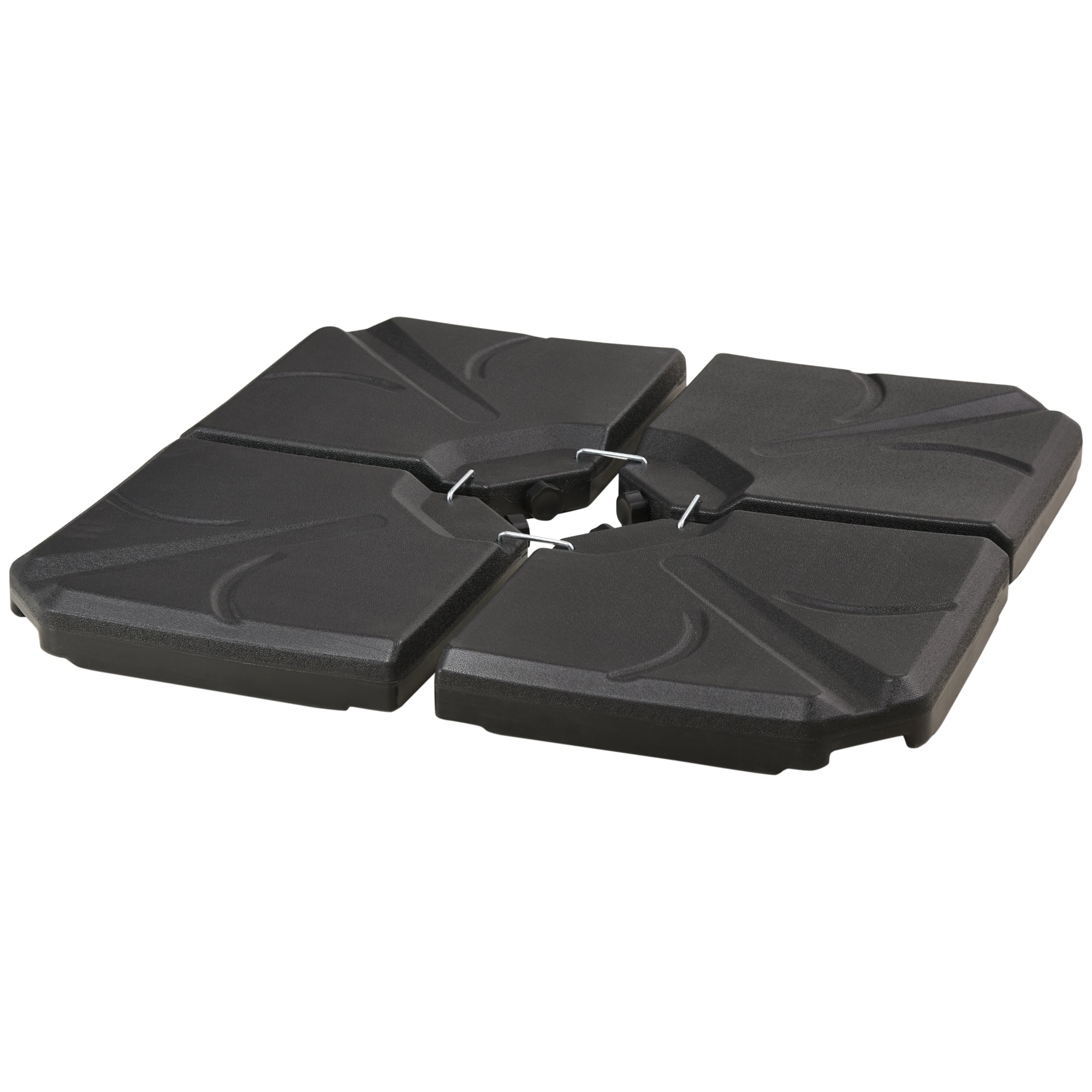 Umbrella Stand 4-piece Umbrella Weight, Umbrella Stand for Cantilever Umbrella, Ground Cross fillable with Sand/Water up to 18/14 kg Cantilever Umbrella Stand Weights Umbrella Base HDPE Black