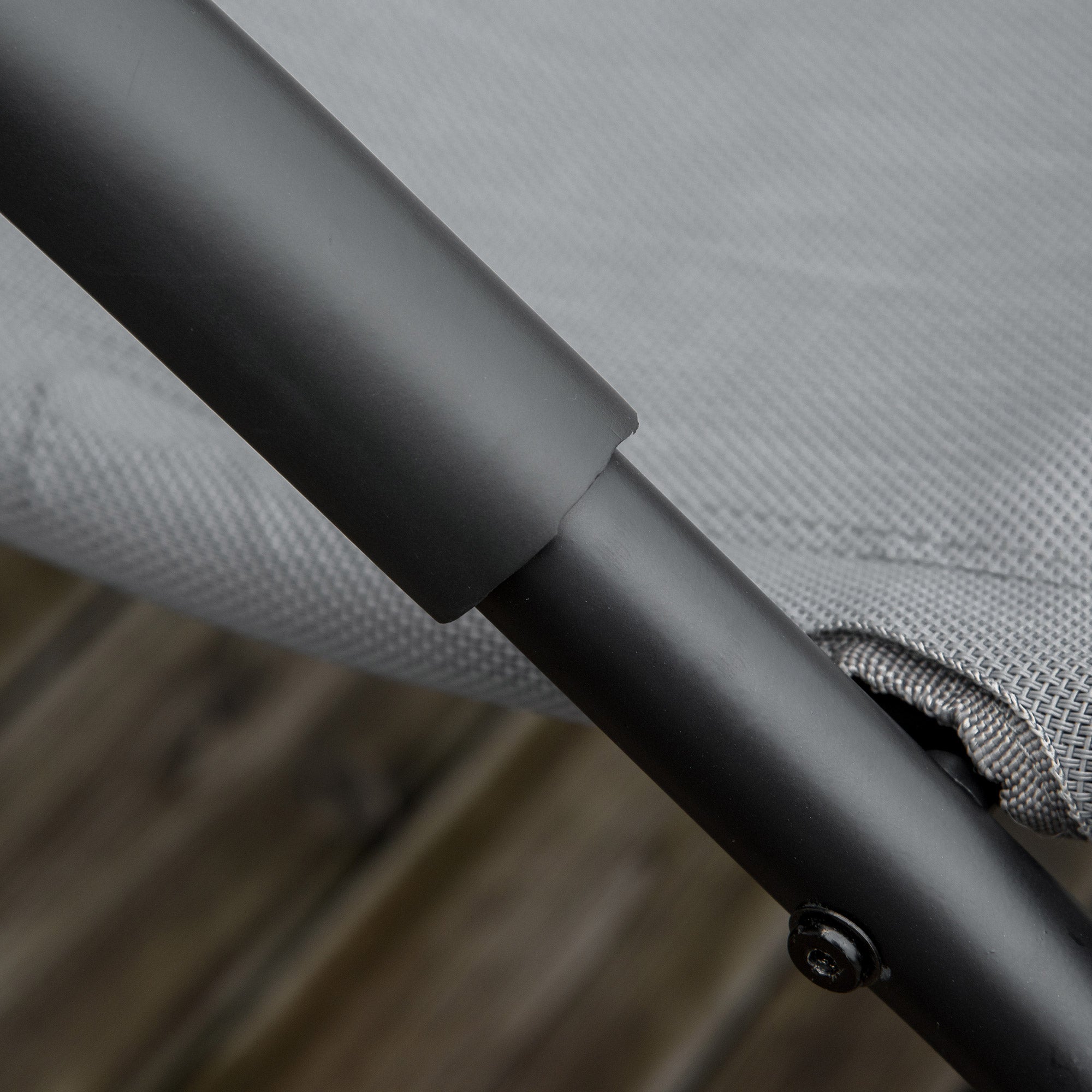 Ergonomic Rocking Chair Lounger with Galvanized Metal Frame Textilene Headrest Armrests 63W x 160D x 88H cm Gray