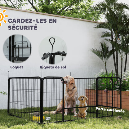 Dog Whelping Pen, Dog Whelping Box with Lockable Door, Oxford 600D Fabric, Washable Pad, Dog Enclosure, Steel, 122 x 122 x 60 cm, Black