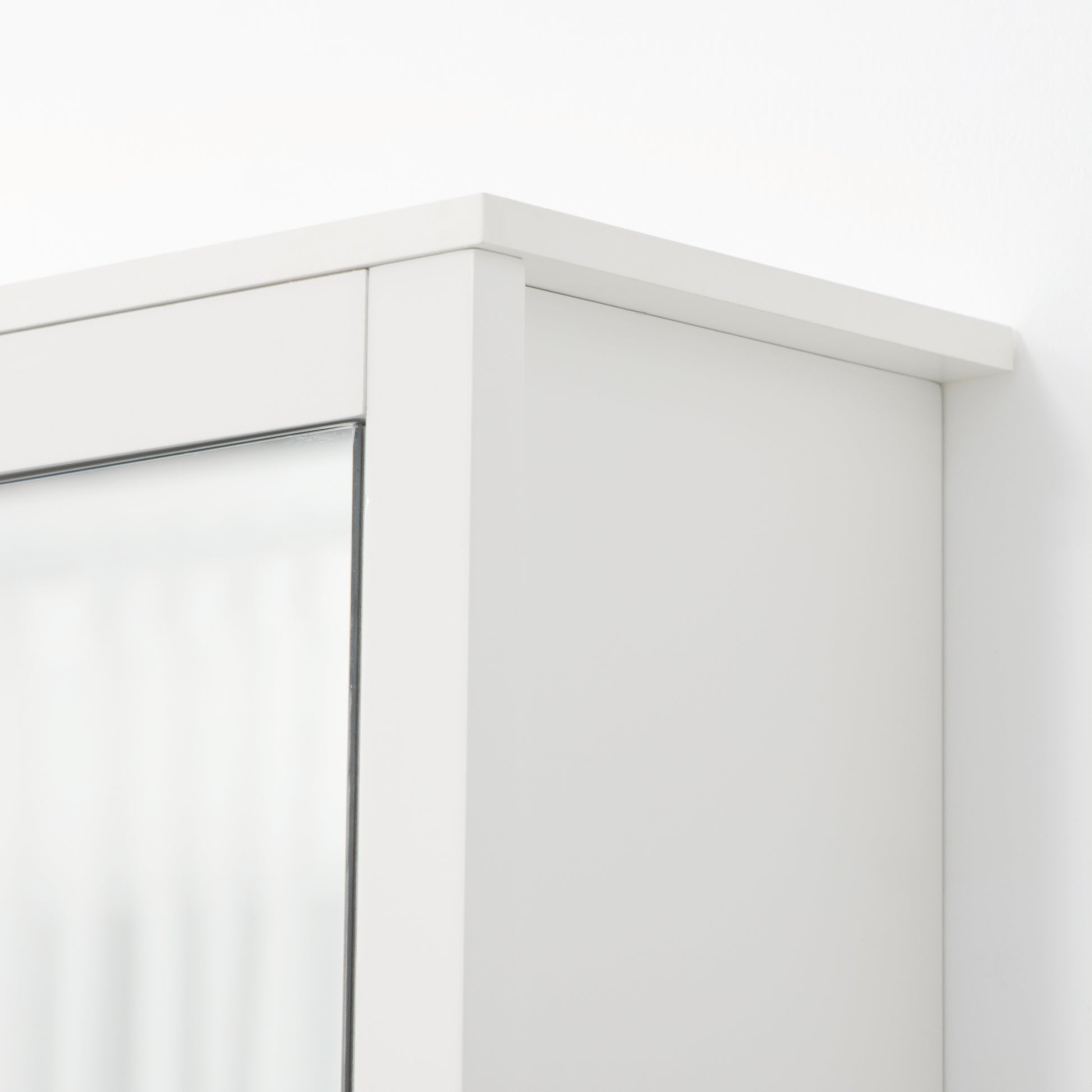 Wall-Mounted Bathroom Cabinet with Mirror Hanging Bathroom Cabinet with 2 Glass Doors and Storage Shelf 80x20x65 cm White