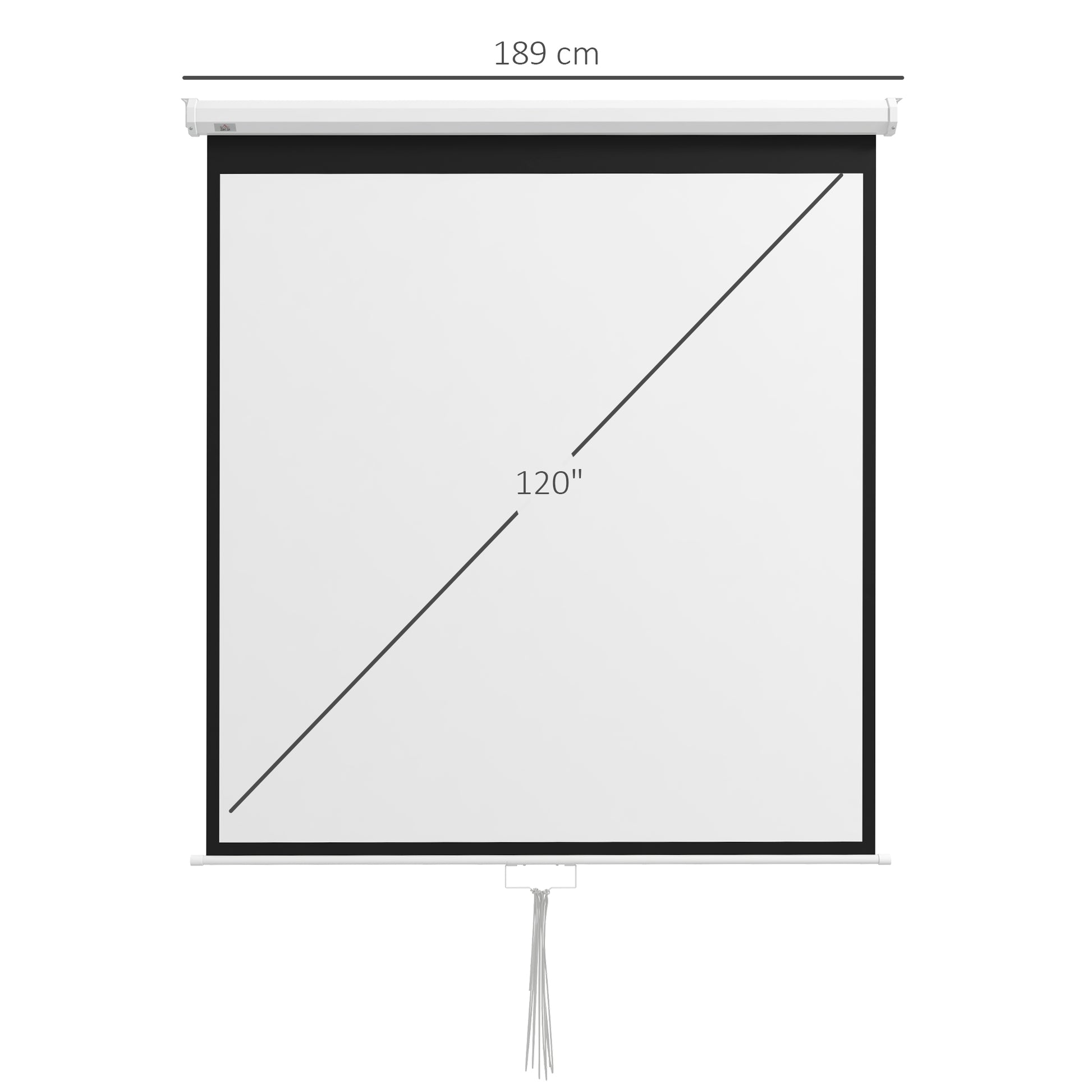 99-Inch Manual Projector Screen Portable Projection Screen 1:1 Format for Indoor and Outdoor Home Cinema Patio 178x178 cm White