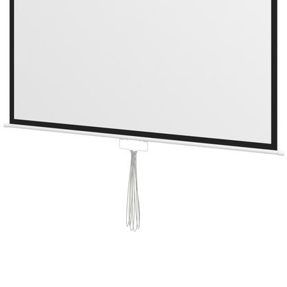 99-Inch Manual Projector Screen Portable Projection Screen 1:1 Format for Indoor and Outdoor Home Cinema Patio 178x178 cm White