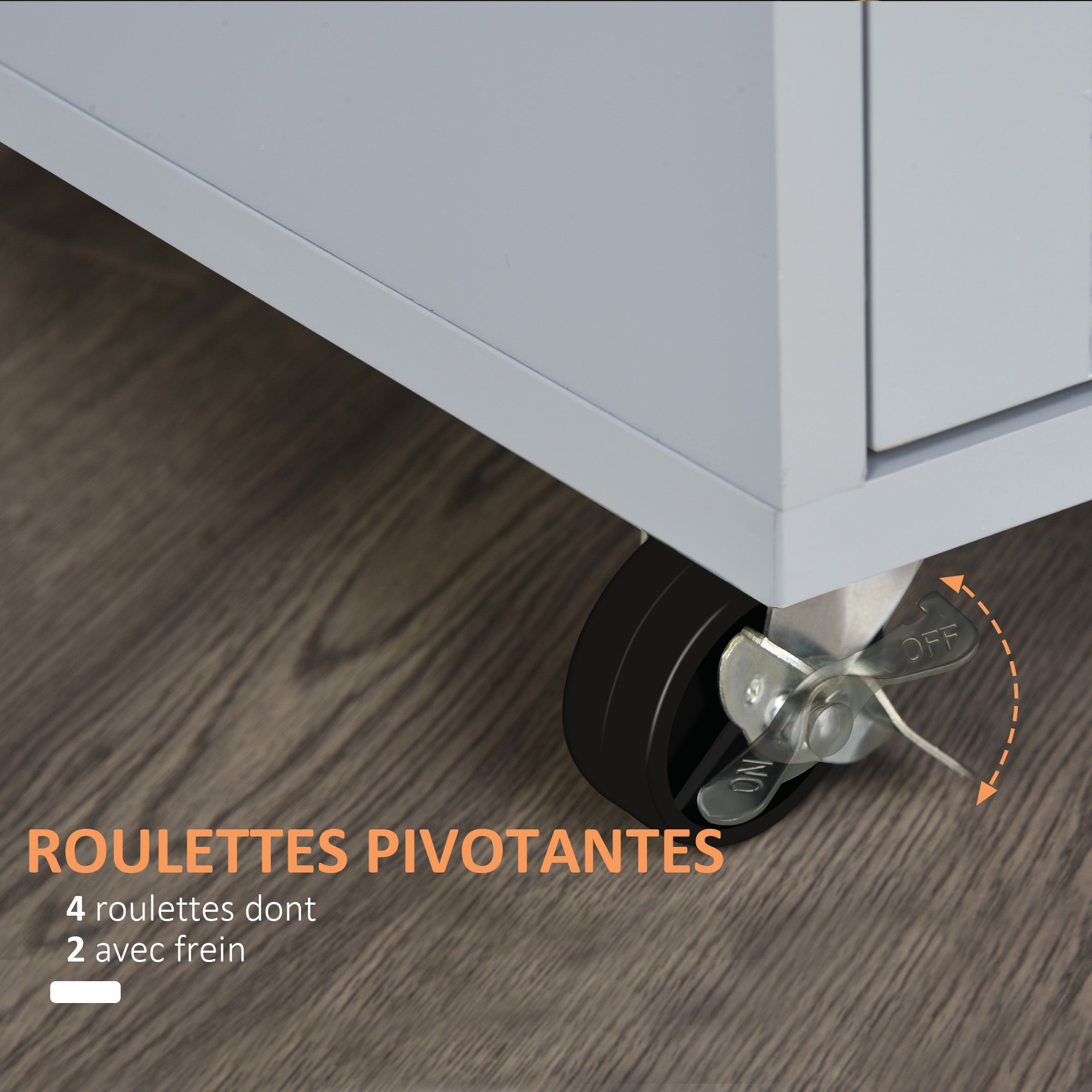Kitchen Trolley Cart with Drawer Cupboard Towel Holder - 83cm L x 45cm W x 91.5cm H Gray