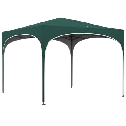 Pop-up Garden Gazebo for 6-9 People, 3x3m Folding Gazebo with Adjustable Height and Carry Bag, Metal Frame with Ropes, Stakes, and Sandbags, 295x295x255 cm, Green