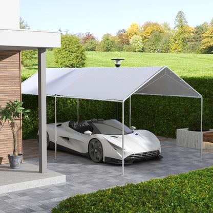 Replacement Canopy Cover for 3 x 6 m Carport Car Awning Replacement Tarpaulin with 48 White Ball Bungees (cover only, frame not included)