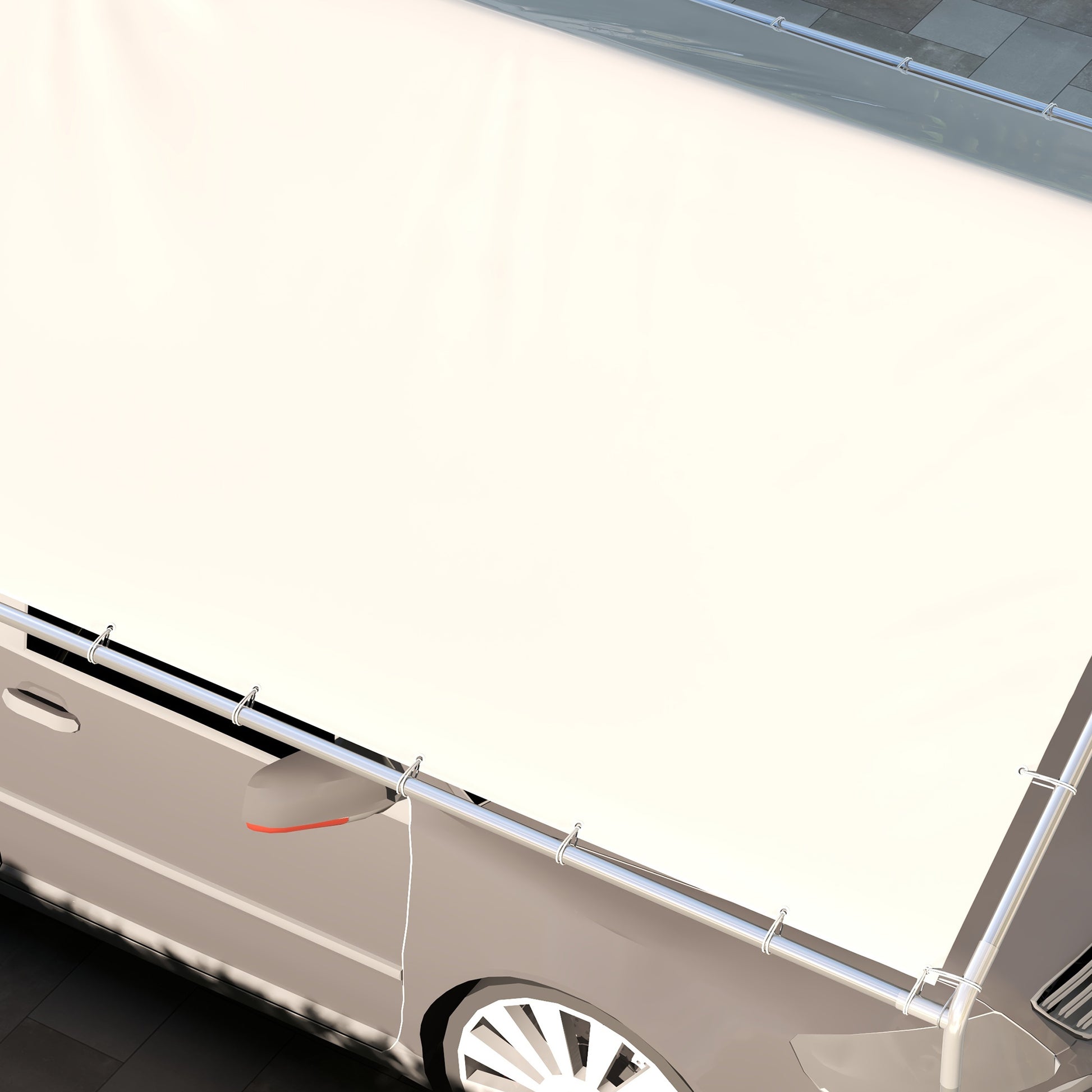 Replacement Canopy Cover for 3 x 6 m Carport Car Awning Replacement Tarpaulin with 48 White Ball Bungees (cover only, frame not included)
