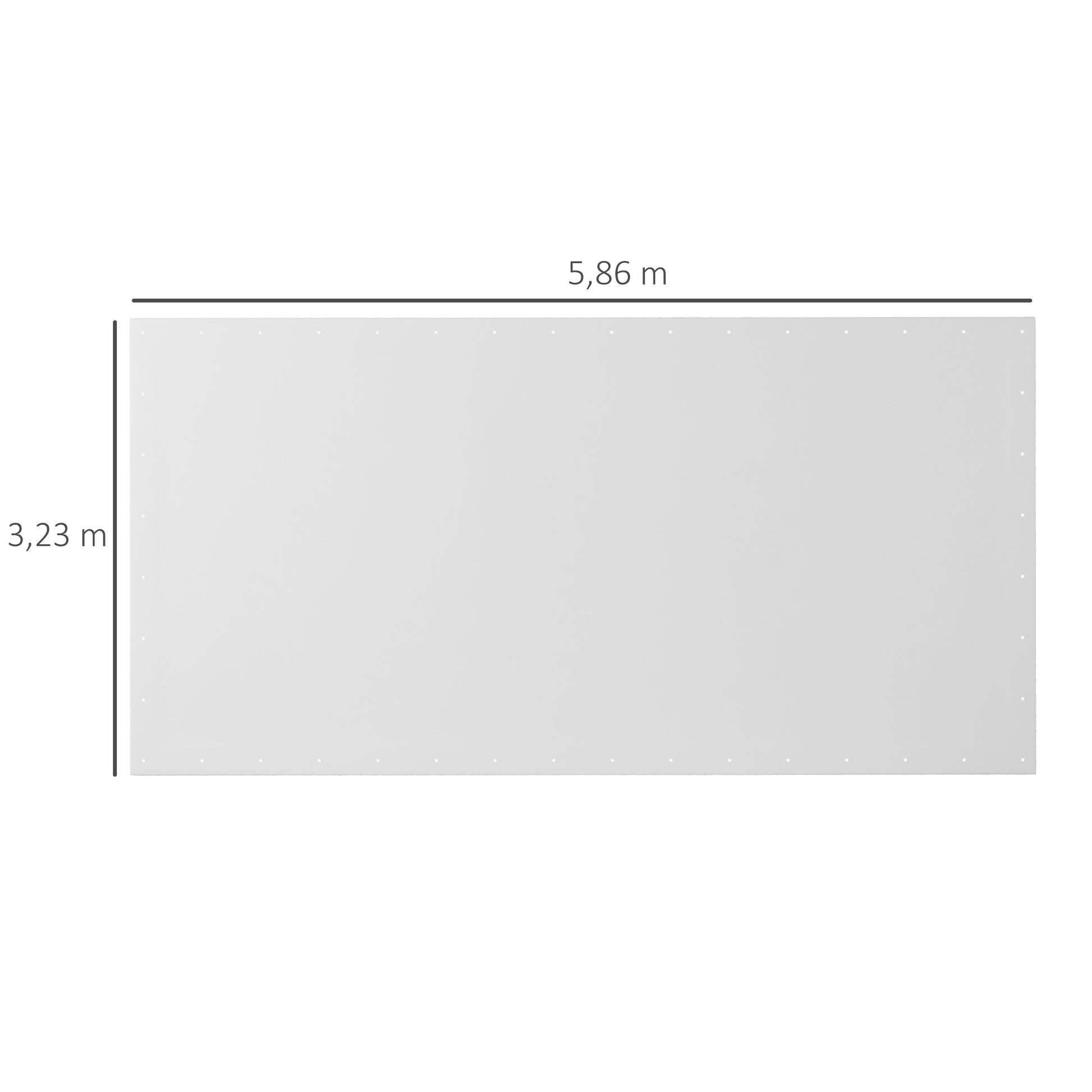 Replacement Canopy Cover for 3 x 6 m Carport Car Awning Replacement Tarpaulin with 48 White Ball Bungees (cover only, frame not included)