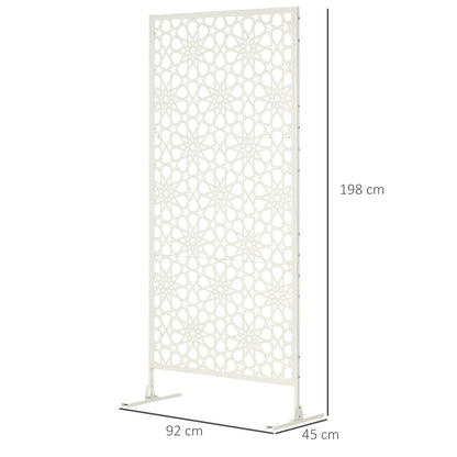 3-Panel Room Divider with Snowflake Design for Outdoor Garden Patio Terrace 92x45x198 cm White