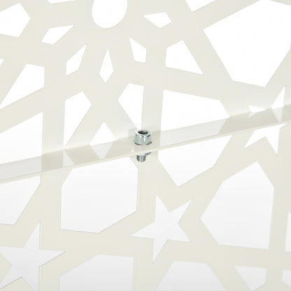 3-Panel Room Divider with Snowflake Design for Outdoor Garden Patio Terrace 92x45x198 cm White