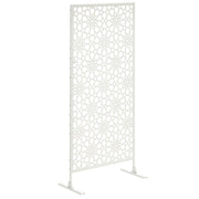 3-Panel Room Divider with Snowflake Design for Outdoor Garden Patio Terrace 92x45x198 cm White