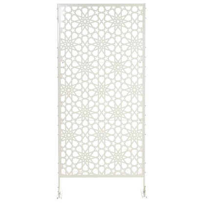 3-Panel Room Divider with Snowflake Design for Outdoor Garden Patio Terrace 92x45x198 cm White