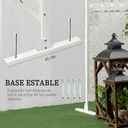 3-Panel Room Divider with Snowflake Design for Outdoor Garden Patio Terrace 92x45x198 cm White