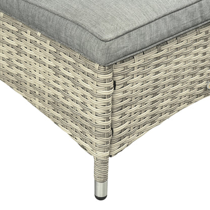 Sun Lounger Garden Table 3-Piece Garden Furniture Set, Polyrattan+Metal Gray