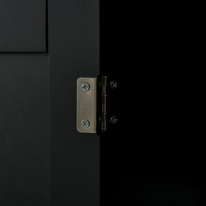 Multi-purpose Kitchen Trolley with 2 Drawers, 3-door Cabinet and 4 Wheels, Kitchen Island in Wood and MDF, 121x46x91cm, Black