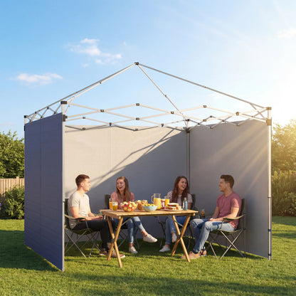 3-Piece Side Panels for 3 x 3 m Gazebo (10 x 10 ft) — Zippered, UPF50+, Water-Resistant Oxford Fabric, Privacy & Wind Panels, Dark Blue