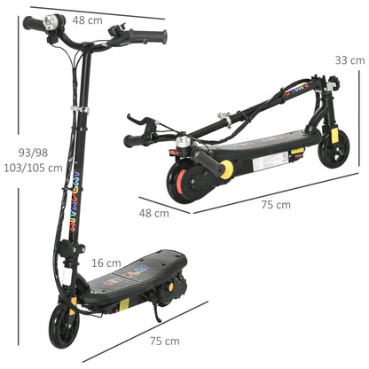 120W Electric Scooter foldable for children 7-14 years old 12 Km/h max. range 10 km max. black