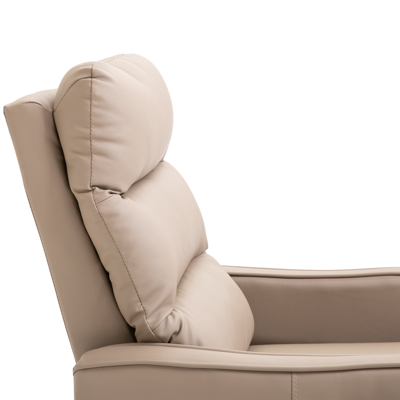 Manual Reclining Relax Armchair Upholstered in PU with Retractable Footrest Extra Padded Seat and Backrest for Living Room Office Bedroom 65x89x100 cm Brown