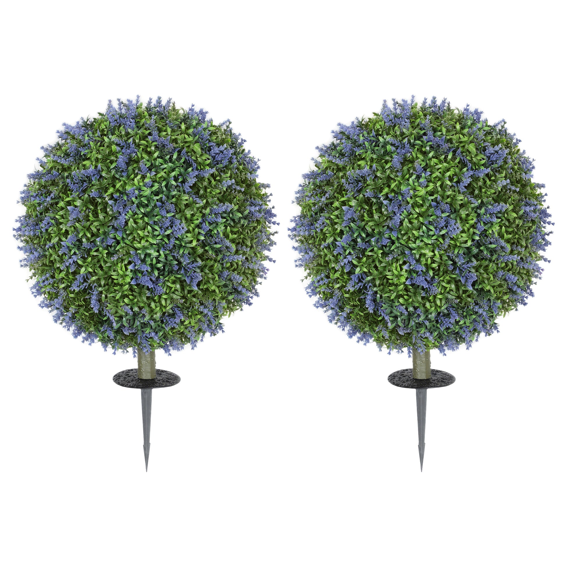 2-Piece Set Artificial Lavender 60cm Artificial Plants with UV Protection Artificial Plant realistic with ground stakes for bedroom living room office garden modern decoration