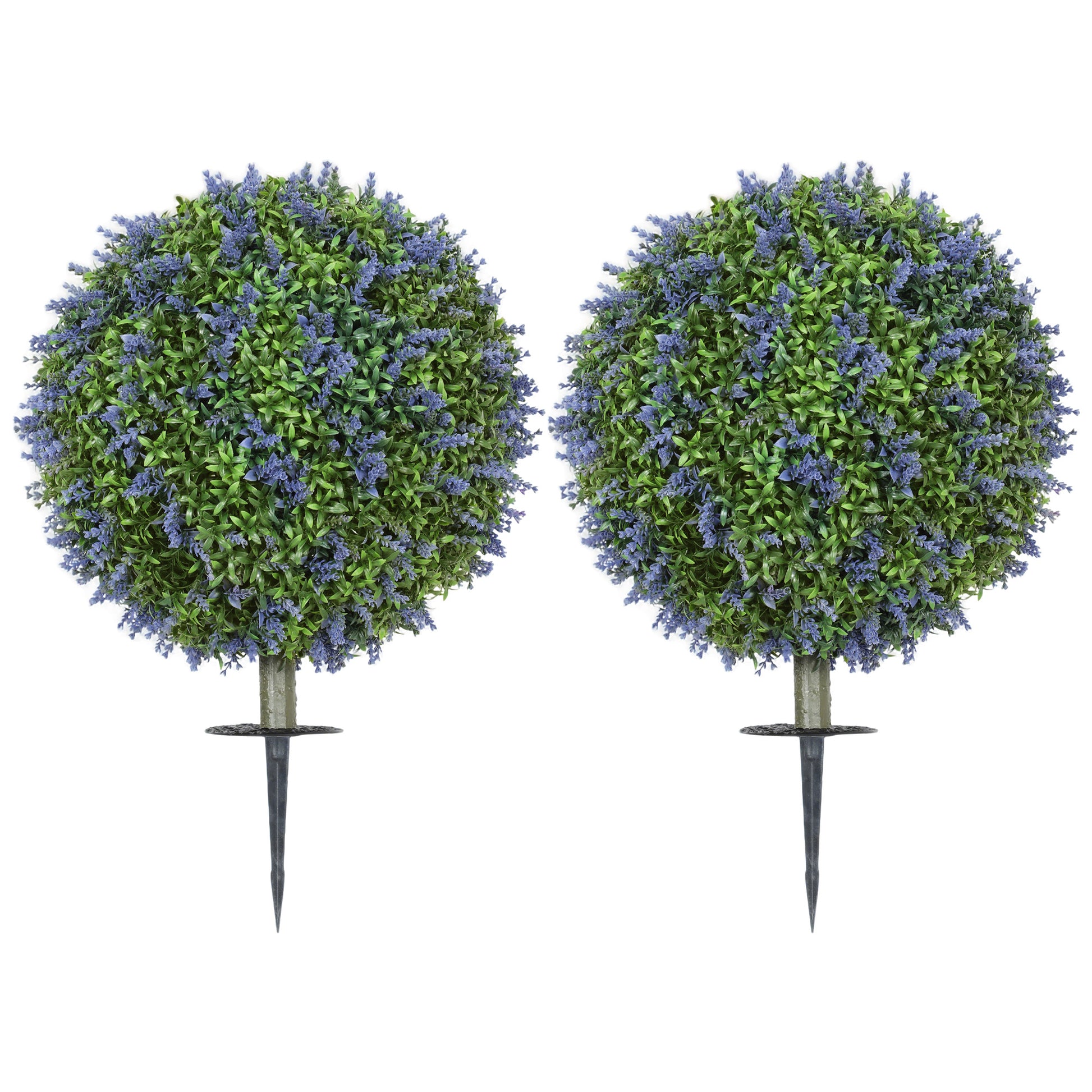2-Piece Set Artificial Lavender 60cm Artificial Plants with UV Protection Artificial Plant realistic with ground stakes for bedroom living room office garden modern decoration