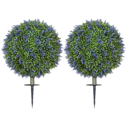 2-Piece Set Artificial Lavender 60cm Artificial Plants with UV Protection Artificial Plant realistic with ground stakes for bedroom living room office garden modern decoration