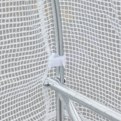 Garden Greenhouse 4x2x2 m Tunnel Type with 6 Breathable Windows and Roll-Up Zipper Door for Growing Plants Vegetables White