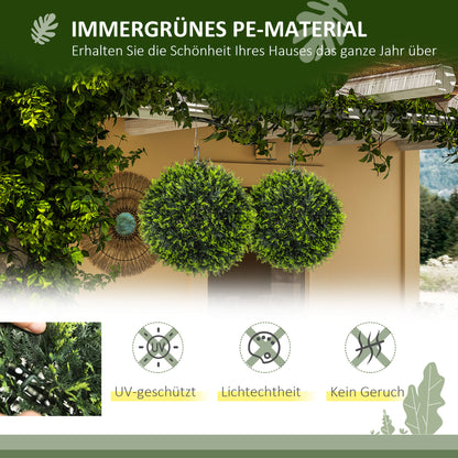 2-Piece Artificial Cedar, 45 cm Indoor Plant, Artificial Plant, Decorative Plant, Decorative Plants for Home, Office, Hallway, Garden, Green