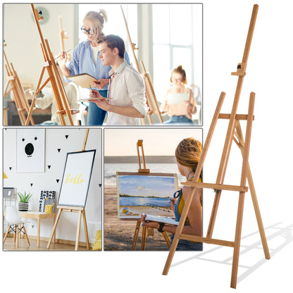 Painting Easel Made of Beech Wood Studio Drawing Easel Adjustable Height Tripod 65x44x174-230 cm
