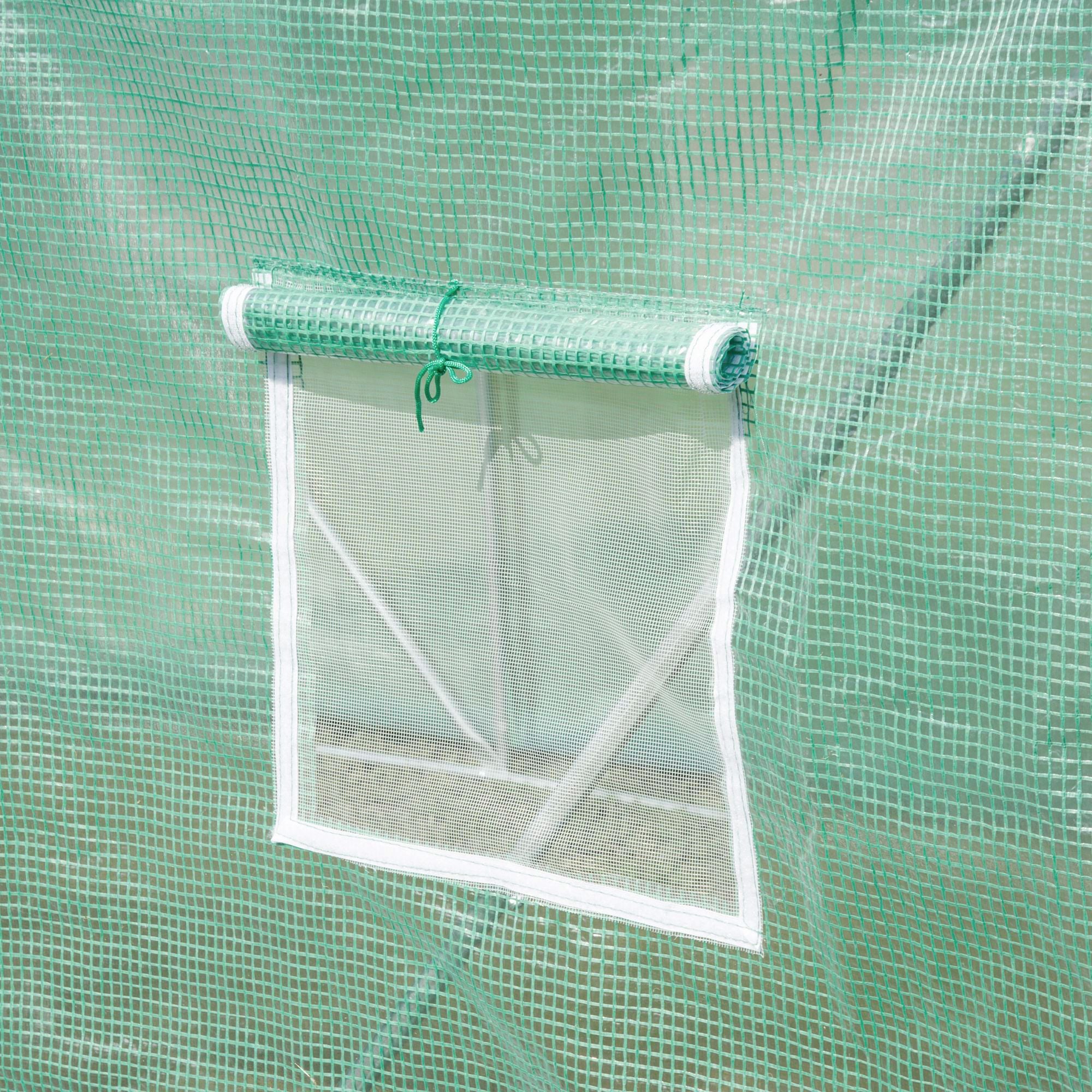 Greenhouse approx. 6 x 3 x 2 m Foil Greenhouse with 8 Windows, Roll-Up Door, Roll-up Side Panels, UV-Resistant Foil Tunnel, Winterproof Tomato House with Ground Anchors, Green
