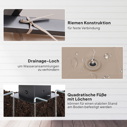 Pergola Waterproof Pavilion 3 x 3 m Patio Cover with Sliding Roof, UV Protection for Garden Beige