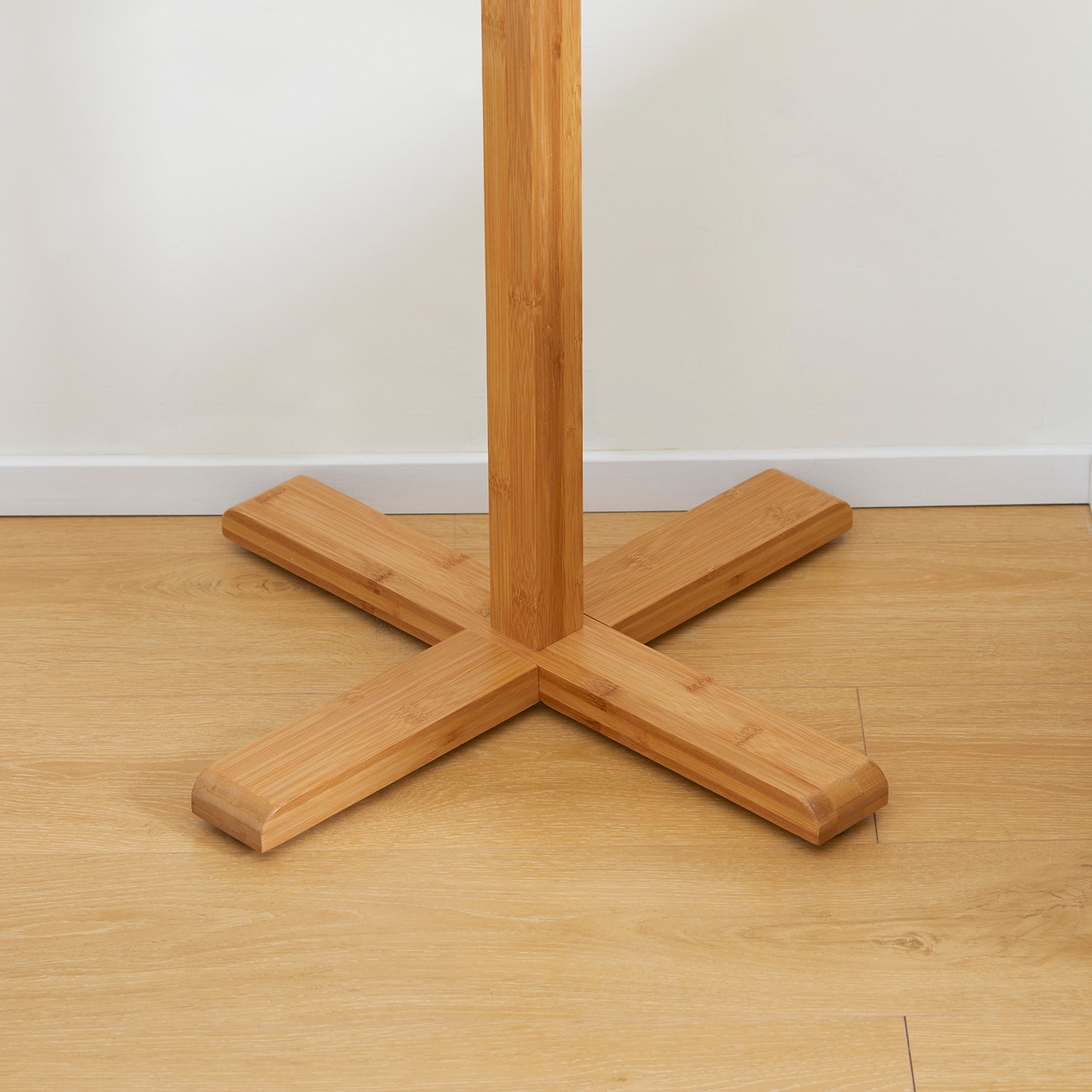 Coat Rack Stand with 8 Hooks, Bamboo Coat Stand for Bedroom, Exhibitions, Laundry Room, Natural Wood