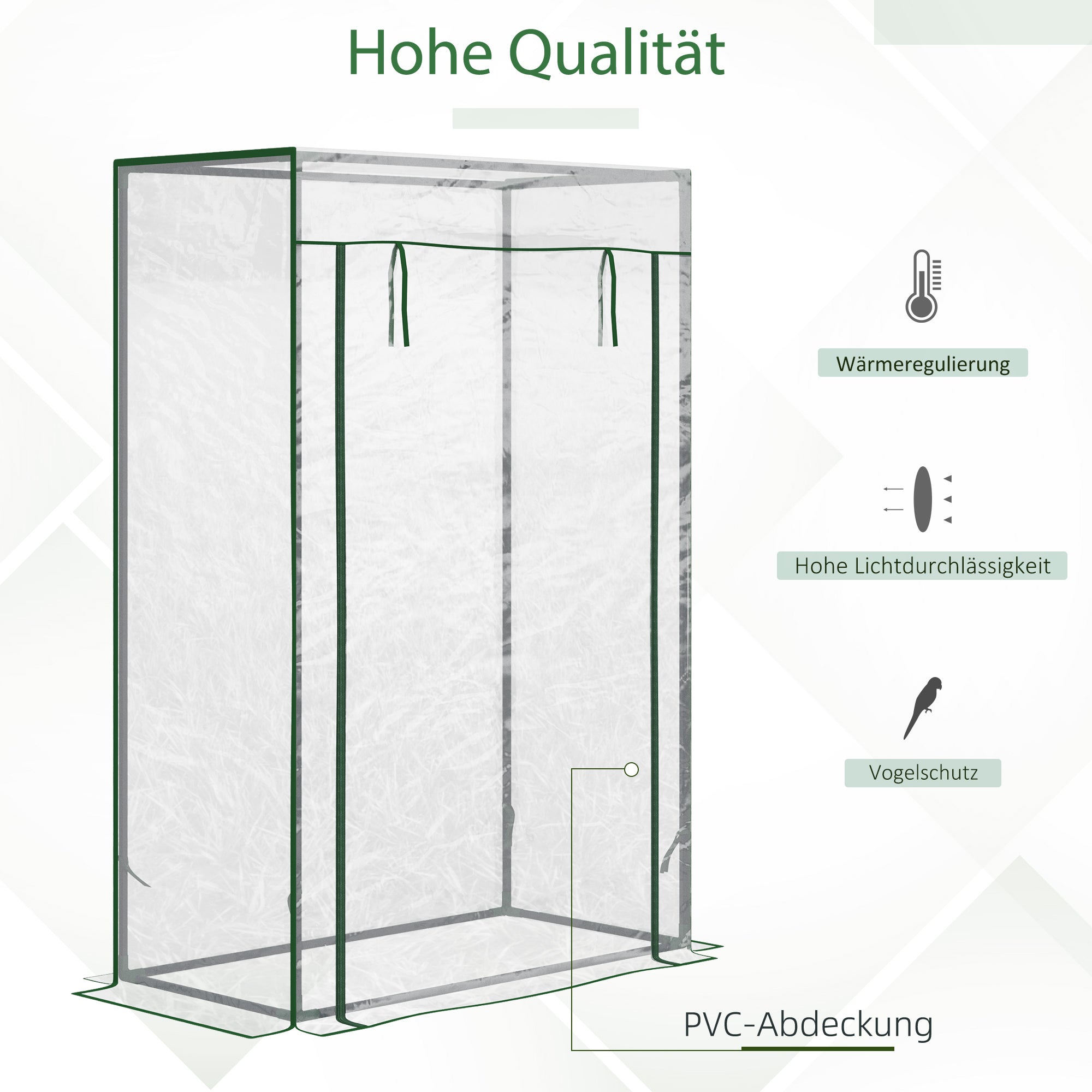 Greenhouse with PE Grid Film, Door, Winterproof Film Greenhouse made of Steel, Greenhouse for Balcony, Garden, Tomato House 100 x 50 x 150 cm, Tomato Greenhouse for Tomatoes, Vegetables, Transparent