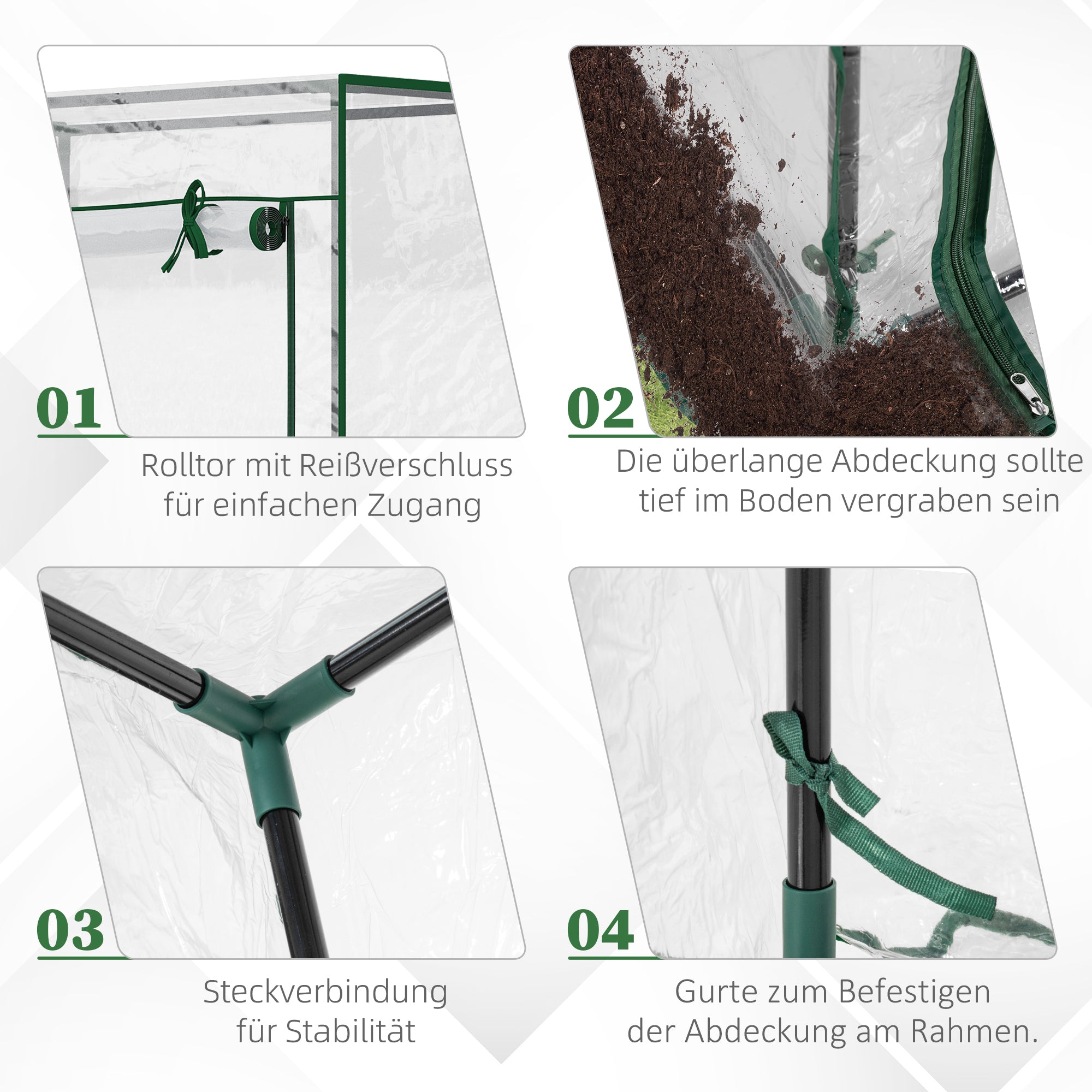 Greenhouse with PE Grid Film, Door, Winterproof Film Greenhouse made of Steel, Greenhouse for Balcony, Garden, Tomato House 100 x 50 x 150 cm, Tomato Greenhouse for Tomatoes, Vegetables, Transparent