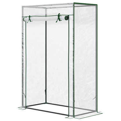 Greenhouse with PE Grid Film, Door, Winterproof Film Greenhouse made of Steel, Greenhouse for Balcony, Garden, Tomato House 100 x 50 x 150 cm, Tomato Greenhouse for Tomatoes, Vegetables, Transparent