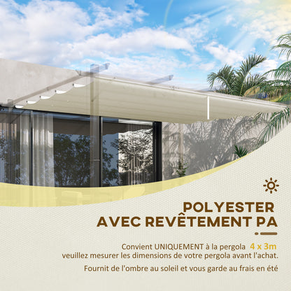 Replacement Canopy for Pergola Sun Shade Sail 4 x 3 m - Cream