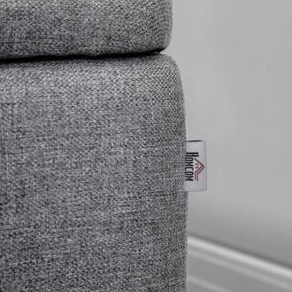 Storage Bench, Upholstered Bench with Storage, Linen-look, Bed Bench with Steel Legs for Living Room, Hallway, Bedroom, up to 150 kg load capacity, 101 x 38.5 x 44.5 cm, Gray