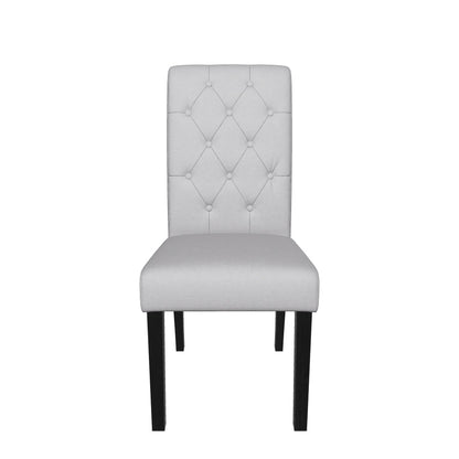 HOMCOM Sæt af 2 Spisestole Kostrumsstol Høj Komfort Træben Lin 47 x 61 x 101 cm