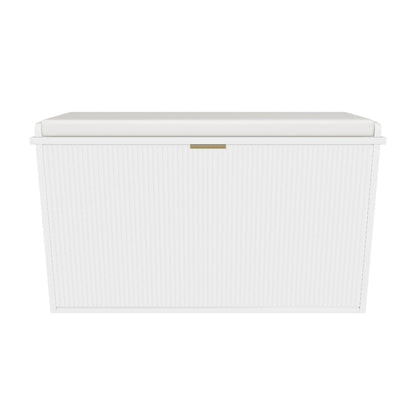 Shoe Storage Bench with Padded Seat Narrow Entryway Shoe Bench Flip Top Shoe Cabinet Storage Bench for 6 to 10 Pairs Small Hallway Bedroom White 80 x 26 x 47.5 cm