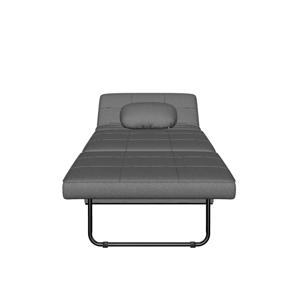 3 in 1 Foldable Sofa Bed Single Sofa Bed Upholstered in Linen Convertible Sofa Bed with 5 Adjustable Backrest Positions Footrest and Headrest Load 200 kg Gray
