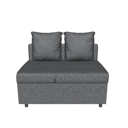 Sleeper Chair 3-in-1 Pull-Out Sofa Bed with Bed Function 2 Seater Sofa with Adjustable Backrest, Side Pocket, Cushion, Casters, up to 300 kg, for small space Dark Gray