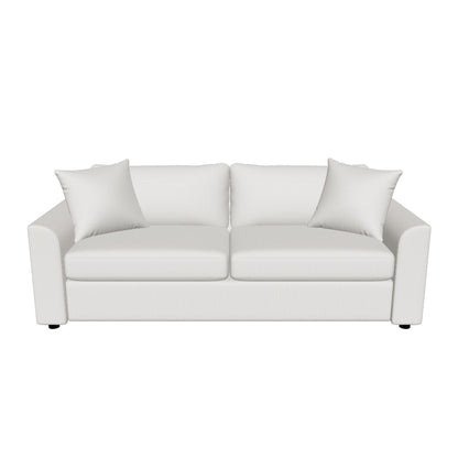 HOMCOM 3-sitssoffa med armstöd och kuddar, Klädd soffa med kordflor, Tjockt stoppad lounge-soffa, Stöder upp till 450 kg, För vardagsrum, Sovrum, 212 x 80 x 88 cm, Gräddevit