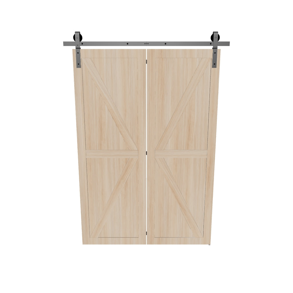 HOMCOM 152,5CM Komplet za vodila drsnih vrat - Sistem za drsna vrata s J-obeskom za 2 vrata - Črna