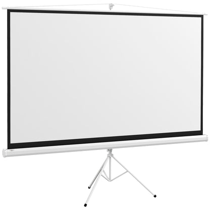 100-inch Projection Screen with Adjustable Height Tripod Stand, 4K HD 16:9 Screen ideal for home cinema, indoor/outdoor movies