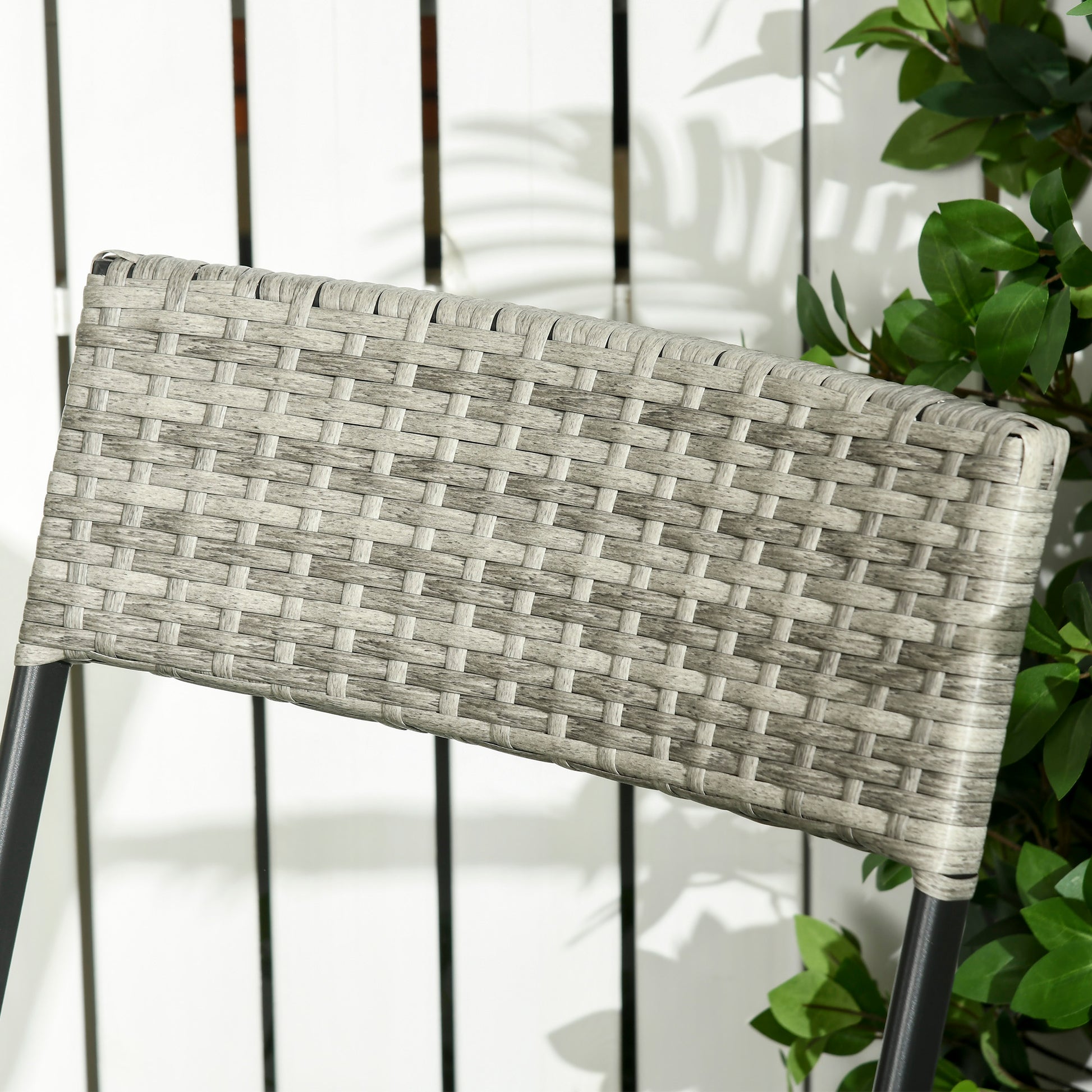 Poly Rattan Garden Furniture Set, Outdoor Lounge Balcony Furniture for 2 People, 3-Piece Seating Group, 2 Chairs, Table, Weather-resistant Garden Lounge for Garden, Terrace, Balcony, Light Grey